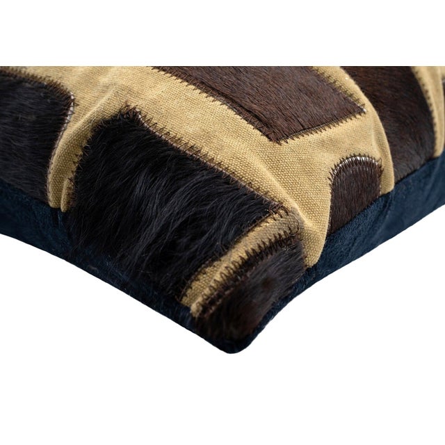 2020s Canvello Set of 2 Genuine Cowhide Leather Decorative Throw Pillow With Feather Down Insert Included For Sale - Image 5 of 9