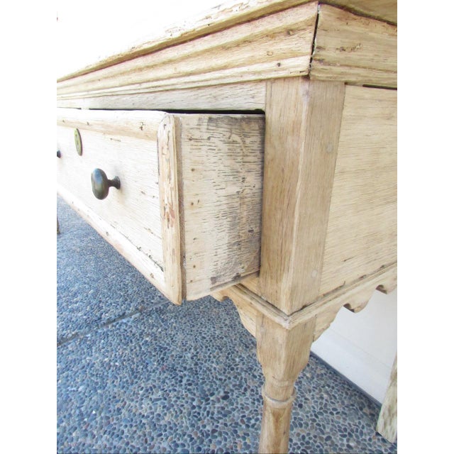 Antique English Weathered and Bleached Oak Dresser Base For Sale - Image 16 of 18