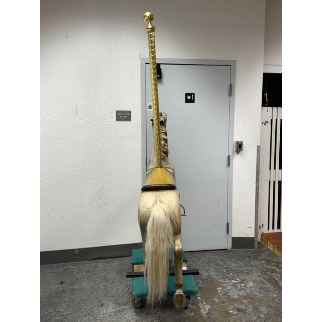 1900 - 1909 Circa 1905 Herschell-Spillman Inside-Row Jumper Carousel Horse For Sale - Image 5 of 12