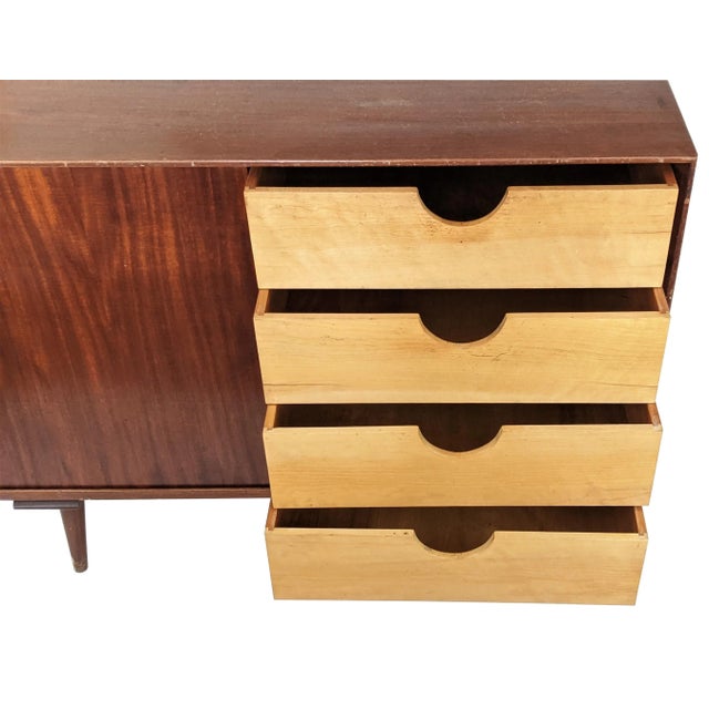 Brown Vintage 1950s Walnut Credenza by Risom Design For Sale - Image 8 of 13