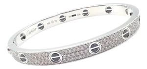 Cartier Love All Diamond and Ceramic White Gold Bangle Bracelet