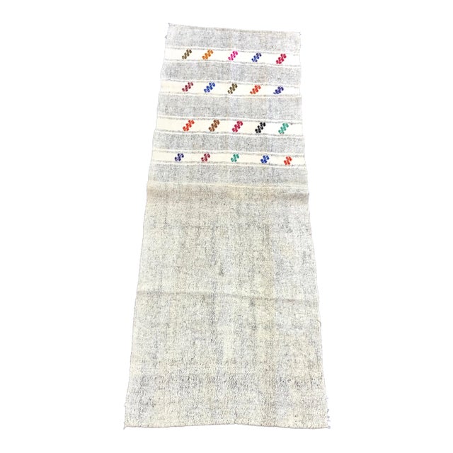 Vintage Ethnic Turkish Handwoven Kilim Runner Rug For Sale