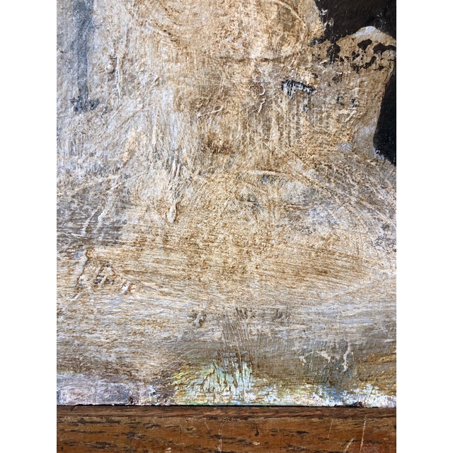 Pop Art French Pop Art Modernist Textured Painting Abstract With Stencilled Letters, c.1980 For Sale - Image 3 of 8