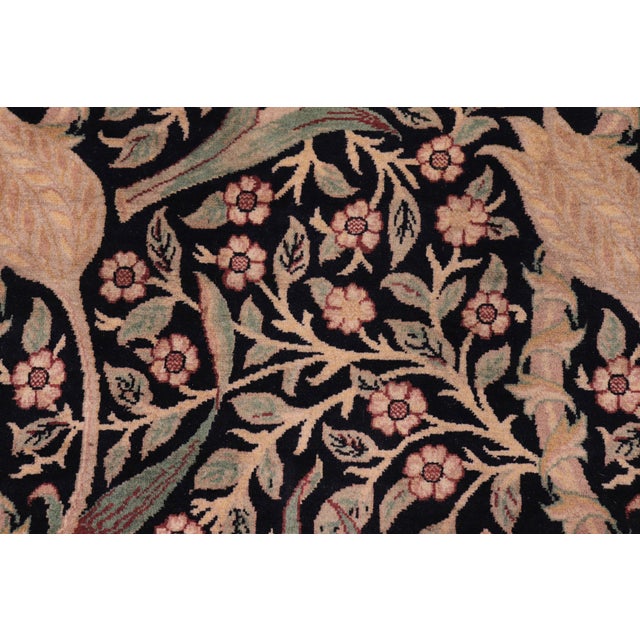 Shabby Chic Shabby Chic 1990's Daffodils Pak-Persian Black/Tan Wool Rug - 9'0'' X 12'1'' For Sale - Image 3 of 9