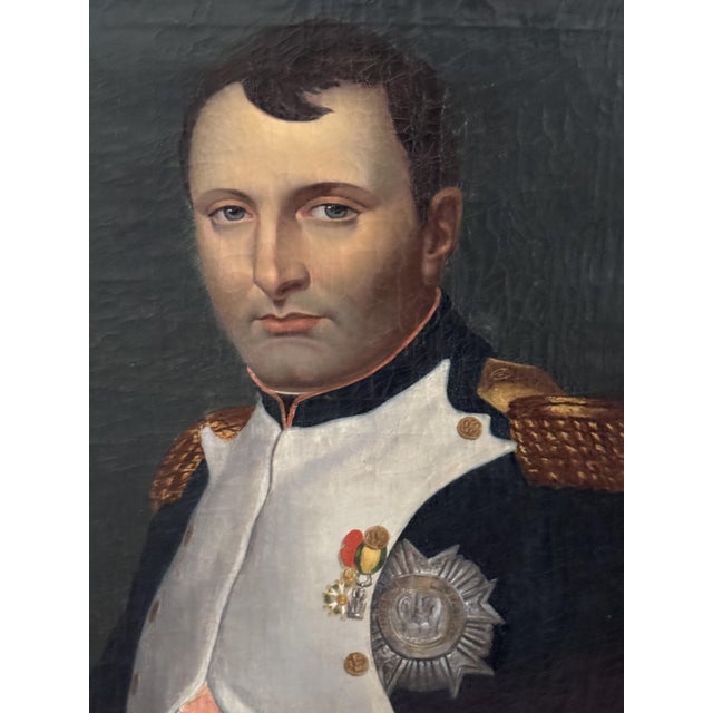 After Jacques-Louis David, Portrait of Napoleon I, 19th Century, Oil Painting on Canvas, Framed For Sale - Image 6 of 12