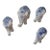 Vintage Blue White Chinoiserie Miniature Delft Style Elephant Room Decor Statues- Set 4 For Sale