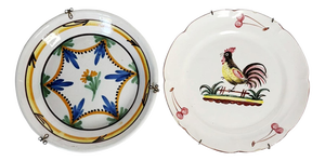 Antique French Ceramic Plates, 1800s, Set of 2