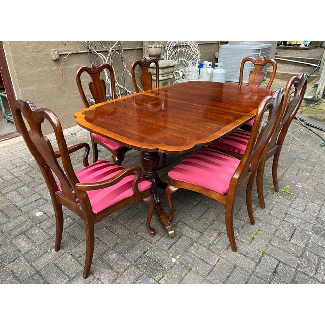 1990s 1990s Vintage American Drew Queen Anne Dining Chairs- Set of 6 For Sale - Image 5 of 10