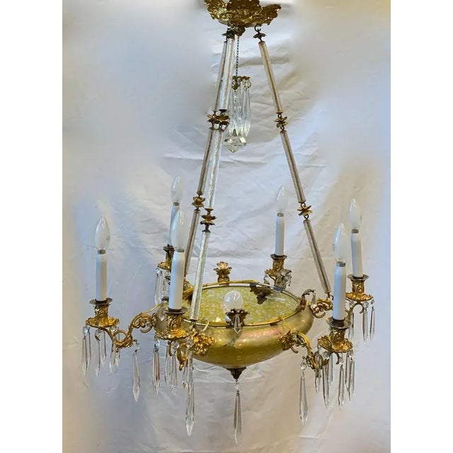 Austrian Acid Glass Chandelier, 1900s For Sale - Image 12 of 13