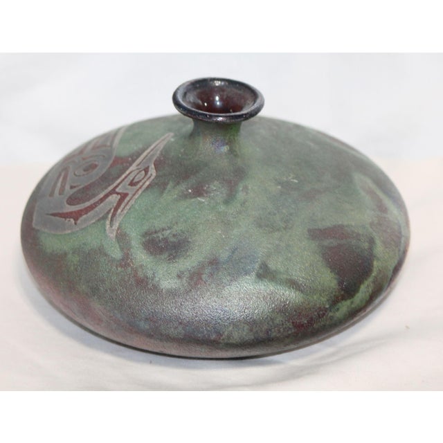 1990s Signed Stephan Roy Raku Pottery Vase For Sale - Image 5 of 7