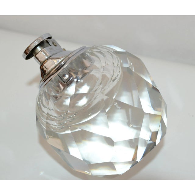 Mid-Century Modern Transparent Faceted Art Glass Chrome Gas