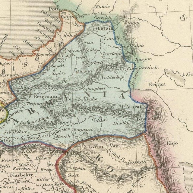 Antique Map of Turkey in Asia by Dower, 1845 For Sale - Image 9 of 12