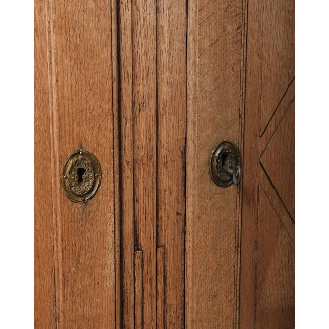 Brass 19th Century French Provincial Oak Dresser With Plate Rack and Brass Hooks For Sale - Image 8 of 11