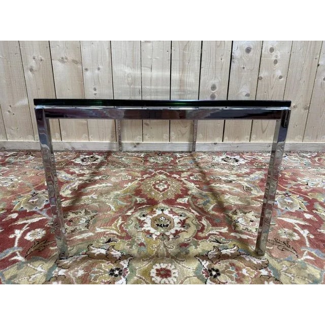 Chromed Metal and Glass Coffee Table, 1970s For Sale - Image 4 of 8