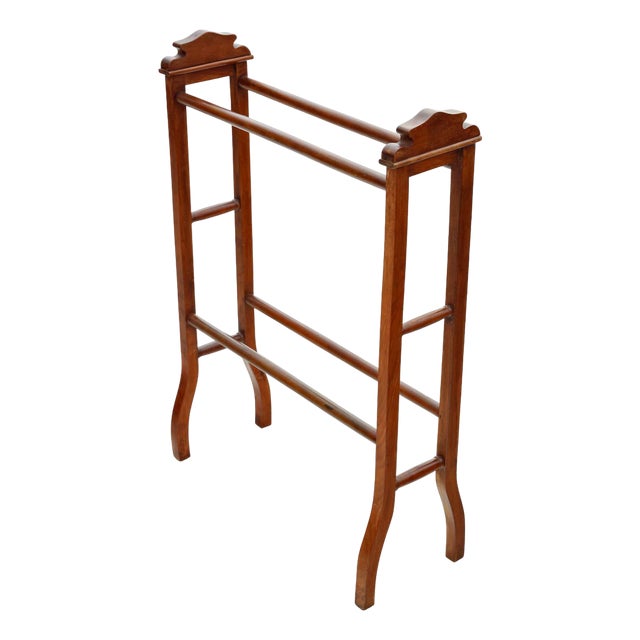 Antique Victorian Mahogany Towel Rail Stand, 1900s For Sale