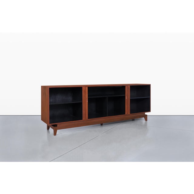 Mid-Century Modern Walnut Tambour Door Credenza, 1960s For Sale In Los Angeles - Image 6 of 14