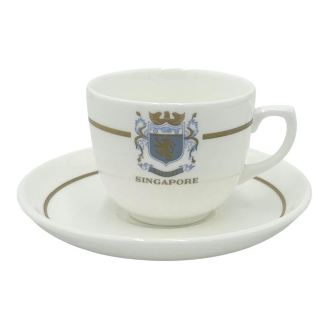 Vintage Raffles Hotel Singapore Cup & Saucer For Sale