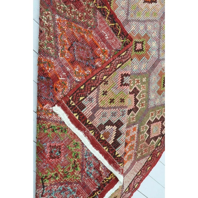 1960's Embroidered Turkish Kilim - 65"x115" For Sale - Image 12 of 13