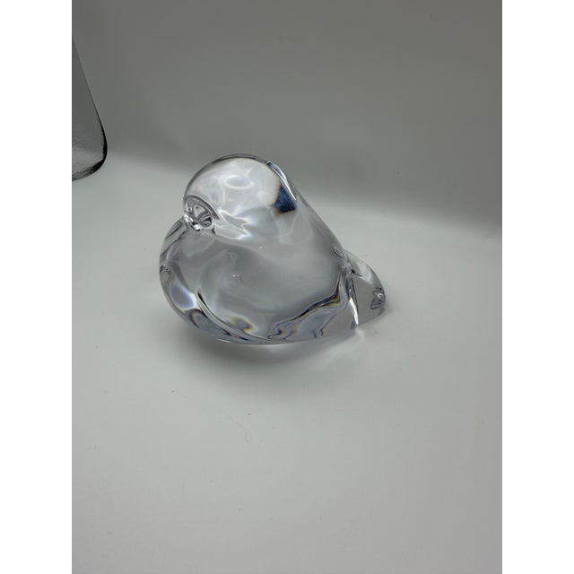 Sweet and Adorable French bird. Portieux France Heavy Art Glass Bird Paperweight.