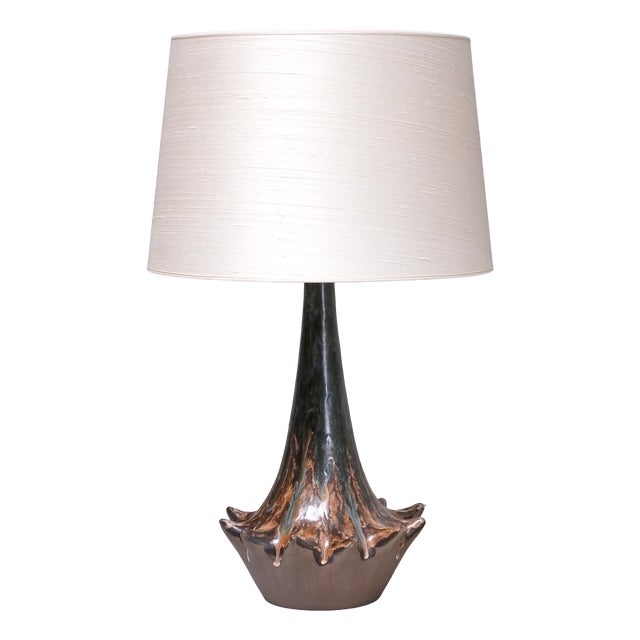 Large Sculptural Ceramic Table Lamp from Niels Preben Larsen, Denmark, 1970s For Sale