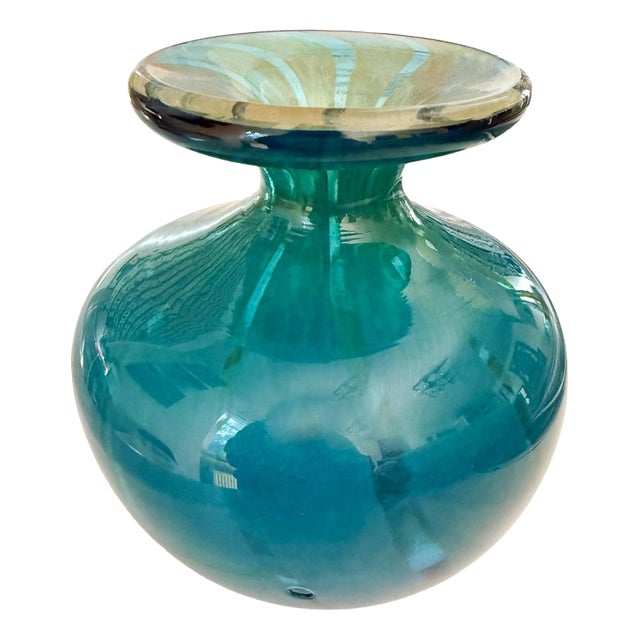 Vintage Vase in Blown Glass by Michael Harris for Mdina, 1970s For Sale
