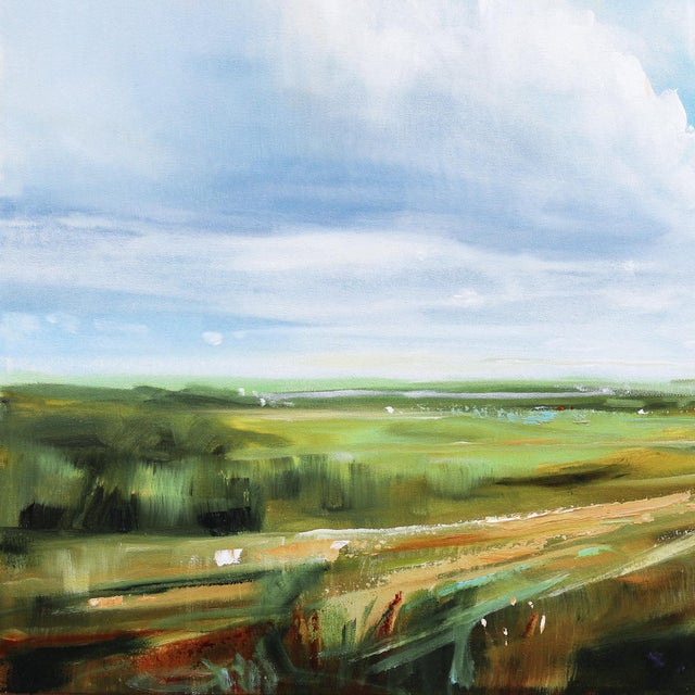 Wishful Thinking - Large Sunny Day Landscape Skyscape Painting Original Artwork by Jodi Miller For Sale - Image 4 of 9