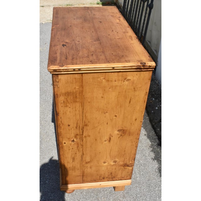 Wood Pine Three Drawer Czech Bread Cupboard For Sale - Image 7 of 14