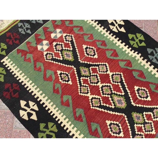 1960s Vintage Turkish Kilim Rug - 38.5" X 60" For Sale - Image 5 of 8
