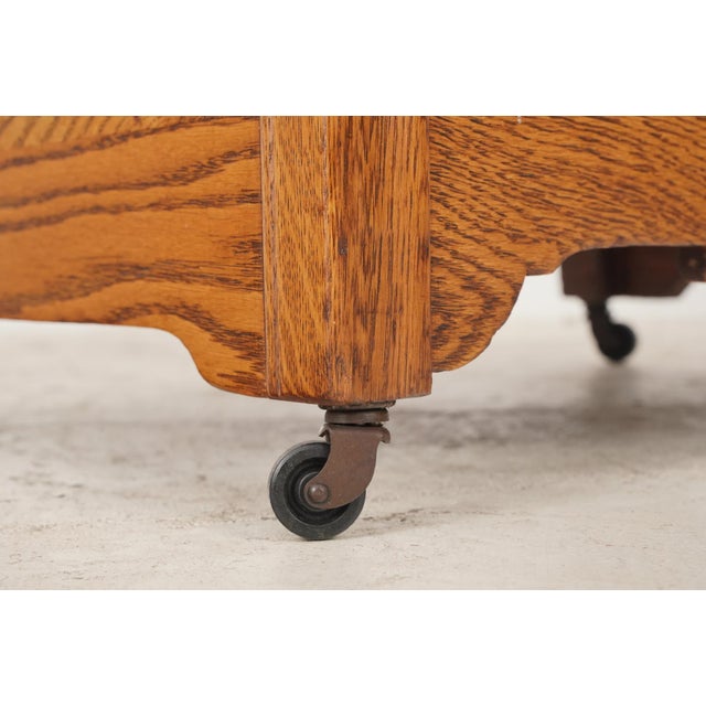 Mid 20th Century Eastlake Quarter Sawn Oak Tall Dresser With Beveled Mirror For Sale - Image 9 of 13