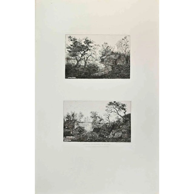 Alphonse Beaujouint, Environs De Varennes en Argonne, Etching, 1870s For Sale