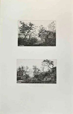 Alphonse Beaujouint, Environs De Varennes en Argonne, Etching, 1870s