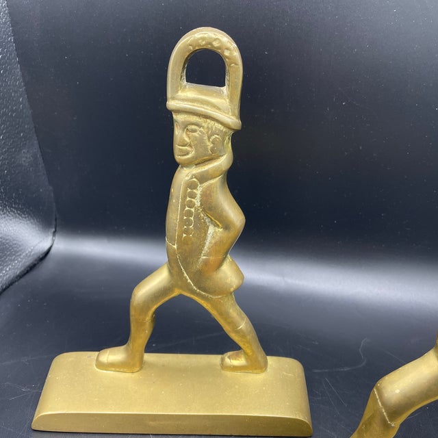 Virginia Metalcrafters Vintage Virginia Metalcrafters Hessian Solders a Pair of Door Stops For Sale - Image 4 of 6