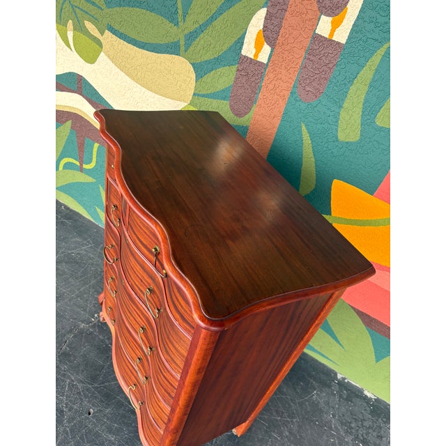 Antique Mahogany Serpentine Tallboy on Clawfoot Casters For Sale - Image 4 of 11