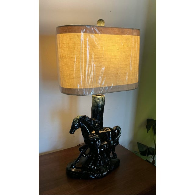 Pair 1950s Phil-Mar Vintage Mid Century Modern Table Lamps Mare & Colt Horse For Sale - Image 11 of 12