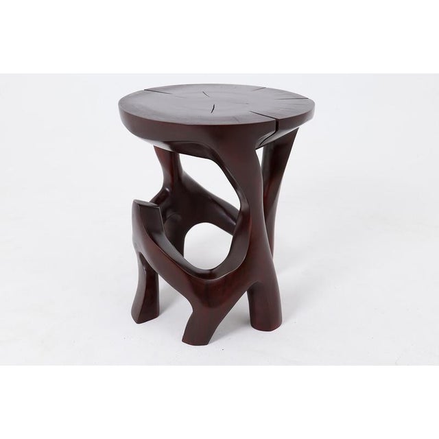 Wooden Sculptural Side Table by Logniture For Sale - Image 11 of 14