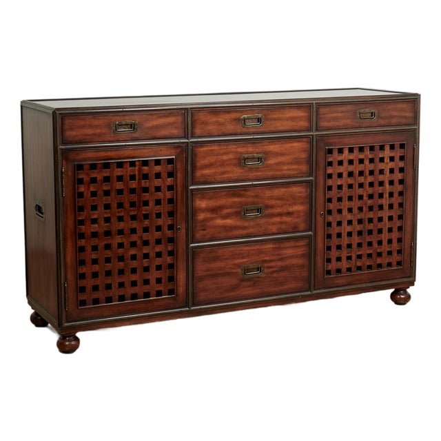Vintage British Colonial Style Credenza or Chest by Theodore Alexander For Sale