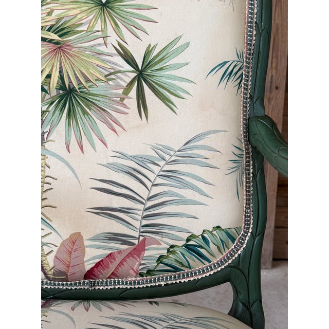 Vintage Sculptural Faux Bois Armchairs in the Manner of Serge Roche, Pierre Frey Upholstery For Sale - Image 10 of 12