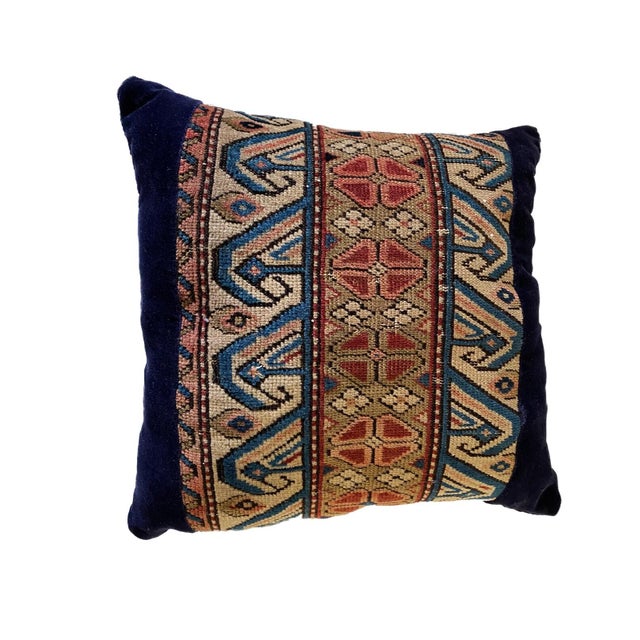 19th Century 19th Custom Made Antique Lumbar Malayer Pillow 14.5." W For Sale - Image 5 of 6