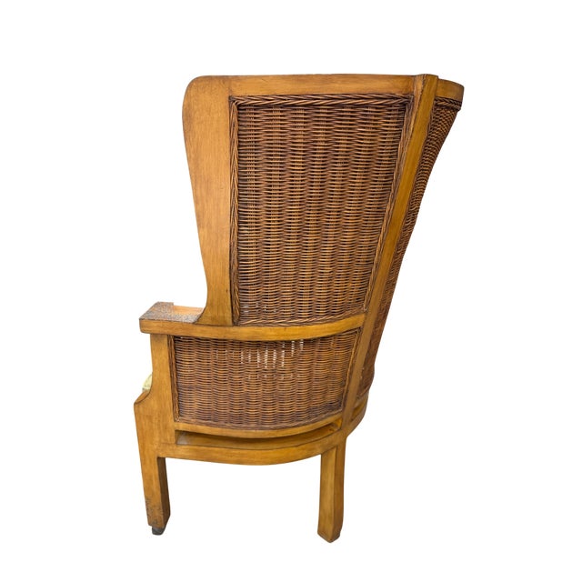 Ralph Lauren Ralph Lauren Wicker Wingback Chair - A Pair For Sale - Image 4 of 18