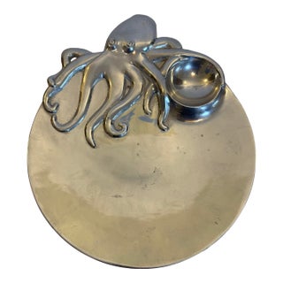 Vintage Mariposa Aluminum Octopus Serving Tray For Sale