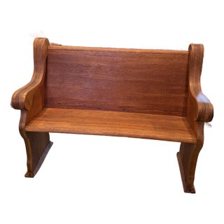 Vintage, Antique American Oak Pew Bench For Sale