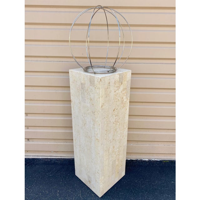 1990s Steel Wire Oversized Orb Spherical Decor Object Sculpture For Sale - Image 5 of 8