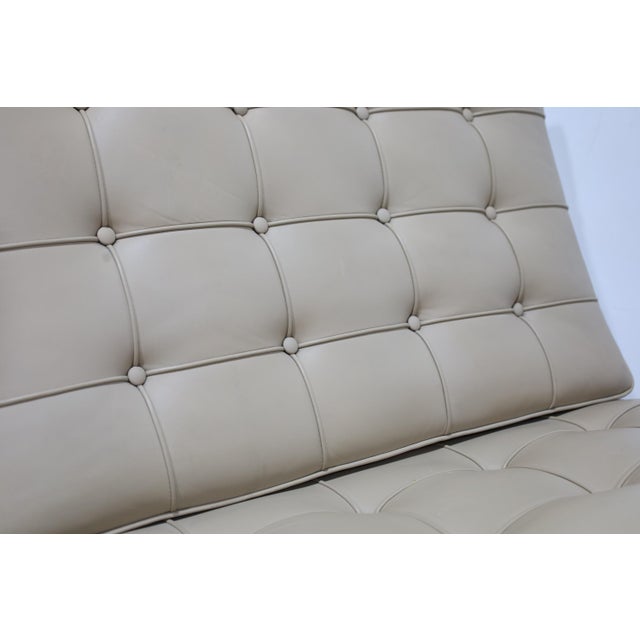 Knoll Mies Van Der Rohe Barcelona Chairs and Ottoman in Volo Leather For Sale - Image 11 of 12