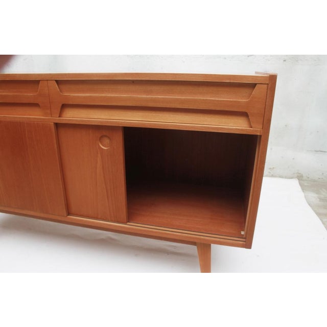 Mid-Century Modern Vintage Sideboard in Cherry Wood with Sliding Doors, 1955 For Sale - Image 3 of 10
