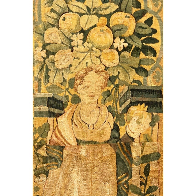 17th Century Flemish Historical Tapestry Panel, Vertical, Female Figures - A Pair For Sale - Image 11 of 12