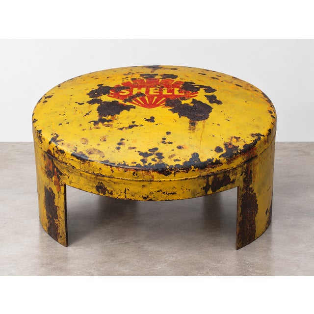 Metal Industrial Shell Fuel Tank Bench, France, 1925 For Sale - Image 7 of 7