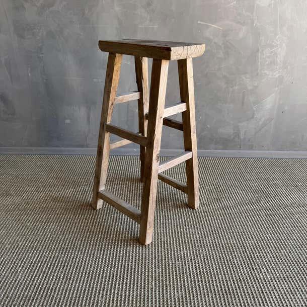 1950s Vintage Elm Wood Pedestal Organic Modern Style For Sale - Image 4 of 7