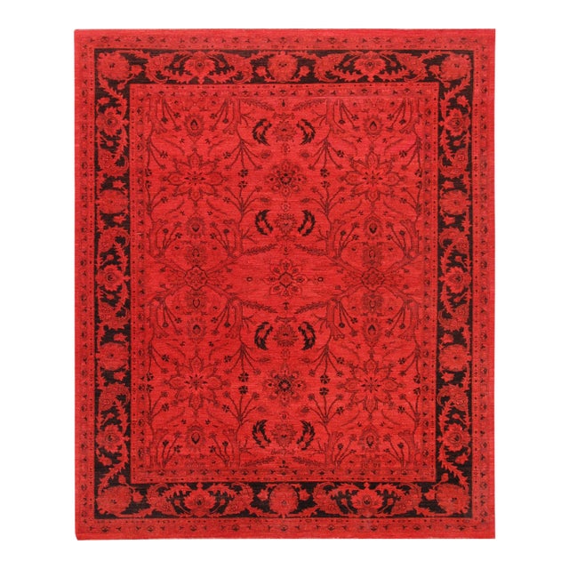 Pasargad Home Overdye Red Wool Area Rug, 7'11'' X 9' 8'' For Sale