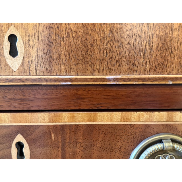 1990s Hickory Chair Mount Vernon Collection Mahogany Tambour Secretary Desk & Bookcase For Sale - Image 9 of 15