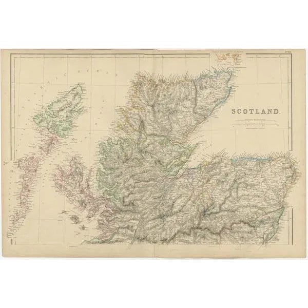 Antique Maps of Scotland by W. G. Blackie, 1859, Set of 2 For Sale - Image 3 of 6